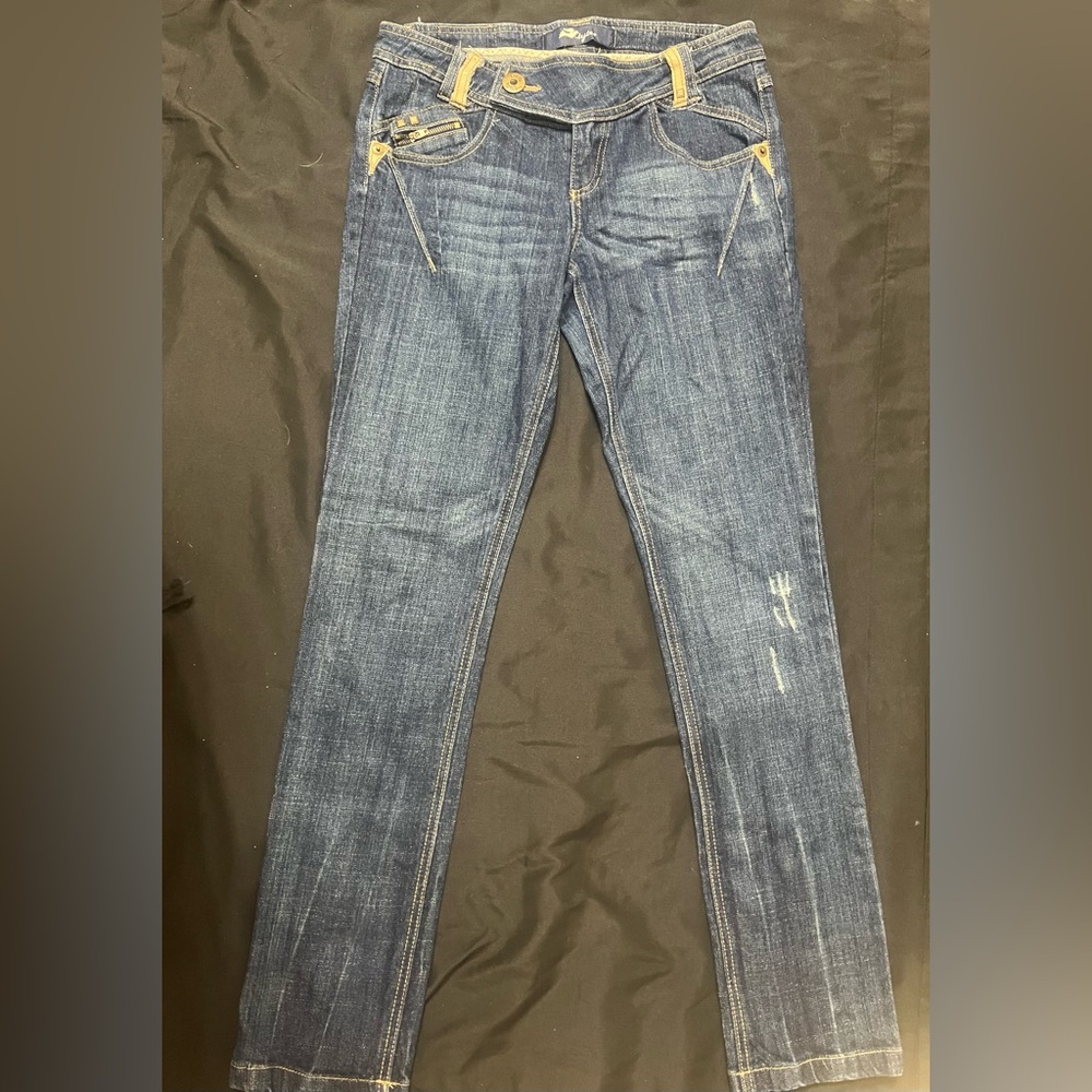 Tyte Jeans‎ Womens  Blue Stretch Straight  Medium Wash Pockets Sz 9